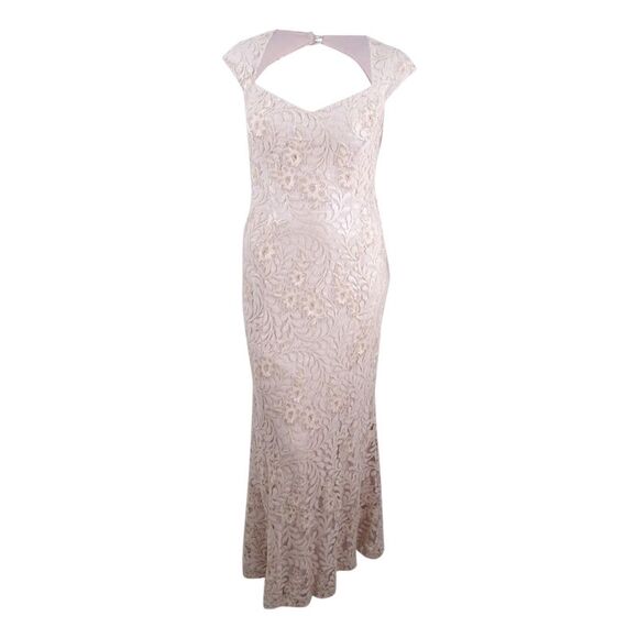 Lauren Ralph Lauren Women's Sequined Cutout-Back Gown (12, Blush) - Picture 1 of 2